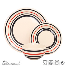 18PCS Handpainted Color Circle Stoneware Dinner Set